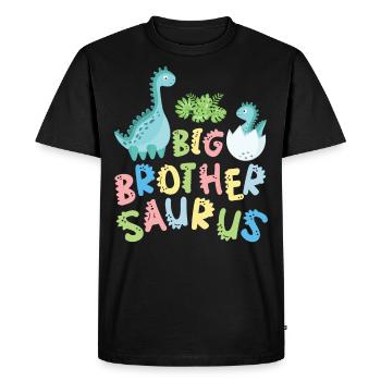 Grand frère Saurus frères et sœurs Herbivore - T-shirt Premium bio Homme - noir - Devant - Nico (187cm)