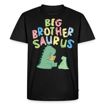 Grand frère Saurus frères et sœurs Herbivore - T-shirt Premium bio Homme - noir - Devant - Nico (187cm)