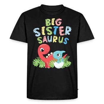 Grande sœur Saurus frères et sœurs Herbivore - T-shirt Premium bio Homme - noir - Devant - Nico (187cm)