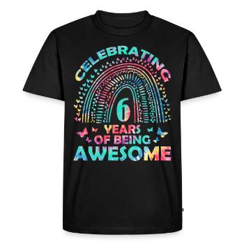 Nous fêtons 6 ans « génial » anniversaire - T-shirt Premium bio Homme - noir - Devant - Nico (187cm)