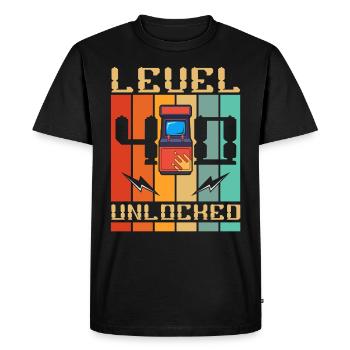 Level 40 Unlocked Arcade Machine Gamer 40. - Men's Premium Organic T-Shirt - black - Front - Nico (187cm)