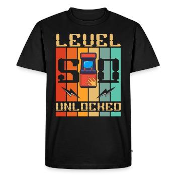 Level 50 Unlocked Arcade Machine Gamer 50. - Men's Premium Organic T-Shirt - black - Front - Nico (187cm)
