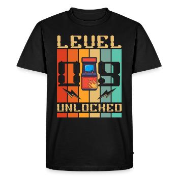 Level 9 Unlocked Arcade Machine Gamer 9. - Men's Premium Organic T-Shirt - black - Front - Nico (187cm)