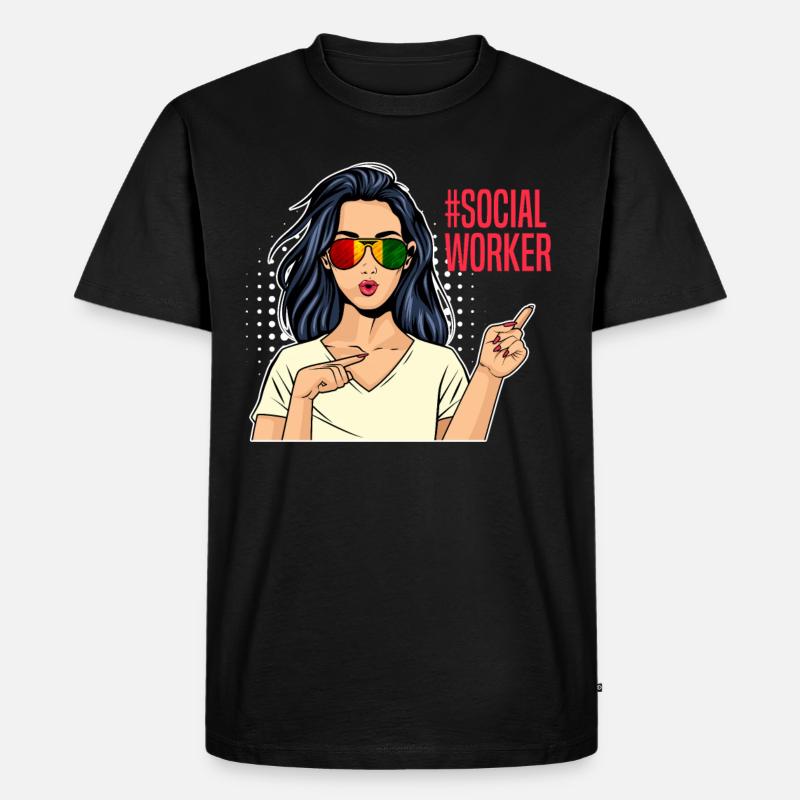 Afrika Ich bin Sozialarbeiterin - Männer Premium Bio T-Shirt - Schwarz