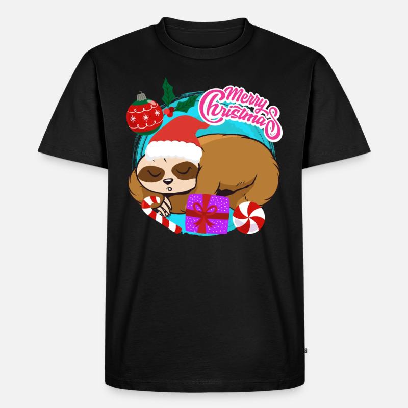 Noël paresseux Joyeux Noël - T-shirt Premium bio Homme - noir