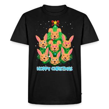 Hoppy Christmas Rabbit Christmas - Men's Premium Organic T-Shirt - black - Front - Nico (187cm)