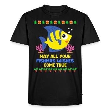 Que tous vos souhaits Fischmas se réalisent Aquarium - T-shirt Premium bio Homme - noir - Devant - Nico (187cm)