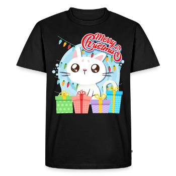 Joyeux Catmas Chats Enfants - T-shirt Premium bio Homme - noir - Devant - Nico (187cm)