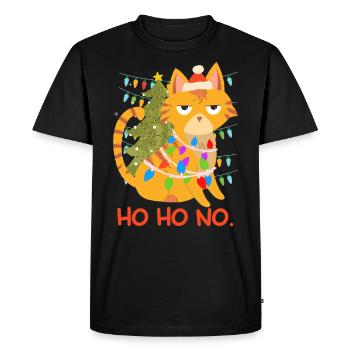 Drôle de chaîne de lumières de chat Tannenbau - T-shirt Premium bio Homme - noir - Devant - Nico (187cm)