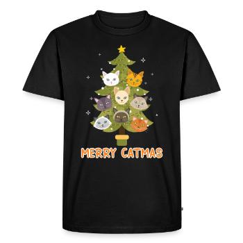 Arbre de Noël Merry Catmas Cats - T-shirt Premium bio Homme - noir - Devant - Nico (187cm)