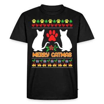 Chats de Noël moches - T-shirt Premium bio Homme - noir - Devant - Nico (187cm)