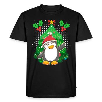 Pingouin Noël Pingouin Arbre de Noël - T-shirt Premium bio Homme - noir - Devant - Nico (187cm)