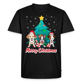 Chiens Noël Joyeux Noël Propriétaires de chiens - T-shirt Premium bio Homme - noir - Devant - Nico (187cm)