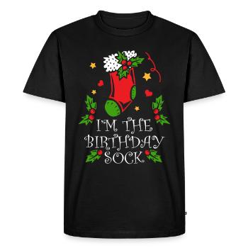 Je suis la décoration de Noël chaussette d’anniversaire - T-shirt Premium bio Homme - noir - Devant - Nico (187cm)