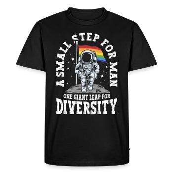 A small step for man A big step - Men's Premium Organic T-Shirt - black - Front - Nico (187cm)