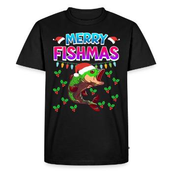Niklaus Fish Noël Joyeux Fishmas - T-shirt Premium bio Homme - noir - Devant - Nico (187cm)