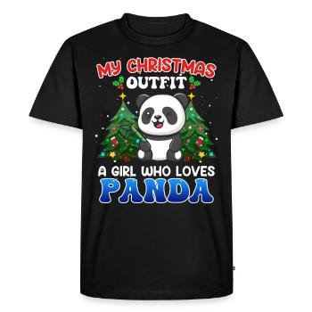 Tenue de Noël fille qui aime les pandas panda - T-shirt Premium bio Homme - noir - Devant - Nico (187cm)
