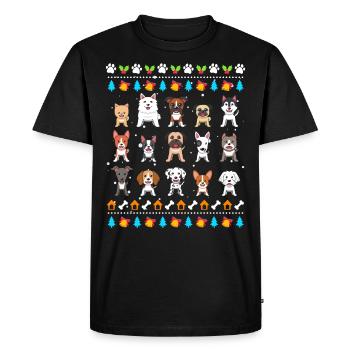 Chiens de Noël moches Propriétaires de chiens Noël - T-shirt Premium bio Homme - noir - Devant - Nico (187cm)