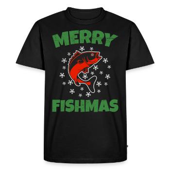 Joyeux Poissonnier Pêcheur Noël Crhistmas laids - T-shirt Premium bio Homme - noir - Devant - Nico (187cm)