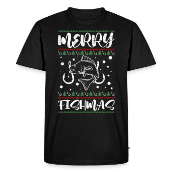 Joyeux Poissonnier Pêcheur Noël Crhistmas laids - T-shirt Premium bio Homme - noir - Devant - Nico (187cm)
