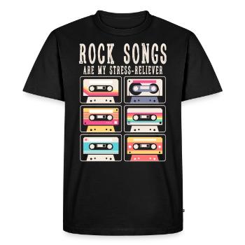 Les chansons rock sont mon soulagement du stress - T-shirt Premium bio Homme - noir - Devant - Nico (187cm)