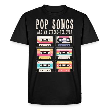 Les chansons pop sont mon soulagement du stress - T-shirt Premium bio Homme - noir - Devant - Nico (187cm)