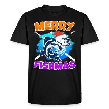 Joyeux poisson Pêche - T-shirt Premium bio Homme - noir - Devant - Nico (187cm)