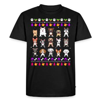 Chiens de Noël moches Propriétaires de chiens Noël - T-shirt Premium bio Homme - noir - Devant - Nico (187cm)