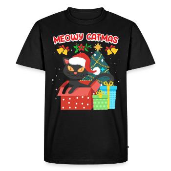 Meowy Catmas - T-shirt Premium bio Homme - noir - Devant - Nico (187cm)