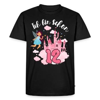 J’ai déjà 12 ans Fairy Magic Castle 12. - T-shirt Premium bio Homme - noir - Devant - Nico (187cm)