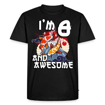 J’ai 8 ans et super carpe japonaise koi - T-shirt Premium bio Homme - noir - Devant - Nico (187cm)