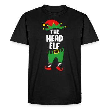 Le chef Elf Boss Elf Papa Christmas - T-shirt Premium bio Homme - noir - Devant - Nico (187cm)
