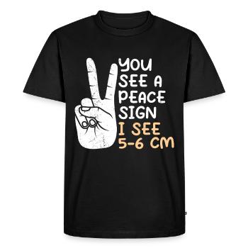 Vous voyez une Paix Je vois 5-6 cm sage-femme - T-shirt Premium bio Homme - noir - Devant - Nico (187cm)