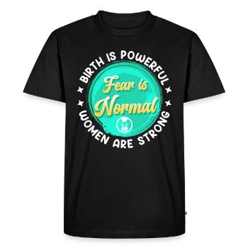 La naissance est énorme peur est sage-femme normale - T-shirt Premium bio Homme - noir - Devant - Nico (187cm)