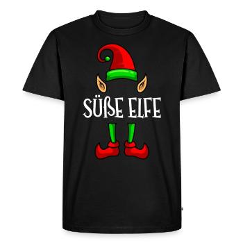 Mignon Elfe Petite amie Femme Noël Elfe Dames - T-shirt Premium bio Homme - noir - Devant - Nico (187cm)