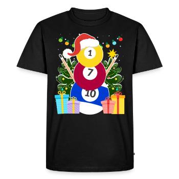 Billiard Balls Billiard Snowman Billiards Billiards - Men's Premium Organic T-Shirt - black - Front - Nico (187cm)