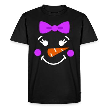 Snowman Face Children Christmas Daughter - Men's Premium Organic T-Shirt - black - Front - Nico (187cm)