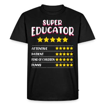 Définition de la maternelle Super éducateur - T-shirt Premium bio Homme - noir - Devant - Nico (187cm)