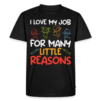 J’adore mon travail à la maternelle - T-shirt Premium bio Homme - noir - Devant - Nico (187cm)