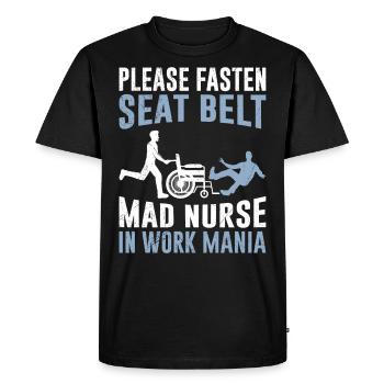 Attachez votre ceinture Infirmières dans une frénésie de travail Les infirmières gériatriques - T-shirt Premium bio Homme - noir - Devant - Nico (187cm)