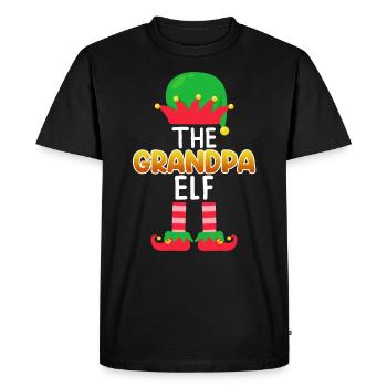 Opa Elfe Grandpa Elf - Men's Premium Organic T-Shirt - black - Front - Nico (187cm)