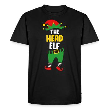 Le chef Elf Boss Elf Papa Christmas - T-shirt Premium bio Homme - noir - Devant - Nico (187cm)