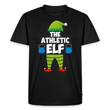 The Athletic Elf Christmas Athletics - Men's Premium Organic T-Shirt - black - Front - Nico (187cm)