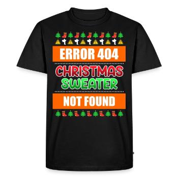 Christmas Sweater not Found Ugly Christmas - Men's Premium Organic T-Shirt - black - Front - Nico (187cm)
