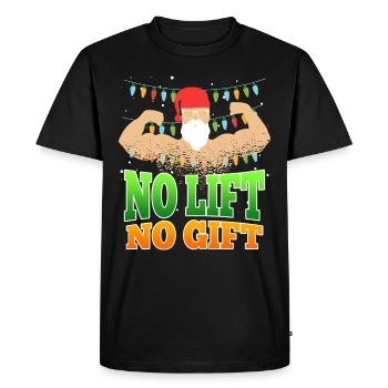 No Lift no Gift Nicholas Bodybuilder Noël - T-shirt Premium bio Homme - noir - Devant - Nico (187cm)