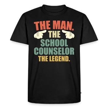 Un homme une légende un camarade d’école - T-shirt Premium bio Homme - noir - Devant - Nico (187cm)
