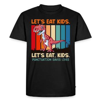 Punctuation marks are important Students eat teachers - Men's Premium Organic T-Shirt - black - Front - Nico (187cm)