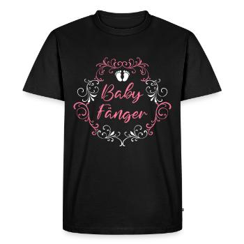 Doula Je suis la sage-femme attrape-bébé - T-shirt Premium bio Homme - noir - Devant - Nico (187cm)