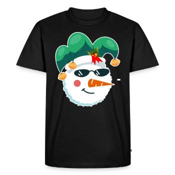 Snowman Face Carnival Ugly Christmas - Men's Premium Organic T-Shirt - black - Front - Nico (187cm)