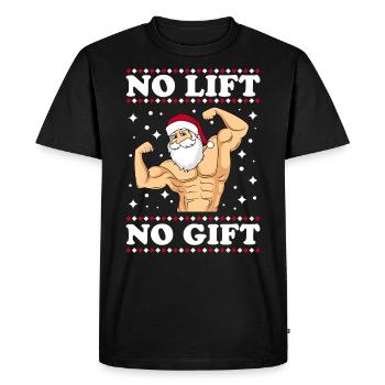 Bodybuilder disant pas d’ascenseur pas de poison Nicholas - T-shirt Premium bio Homme - noir - Devant - Nico (187cm)